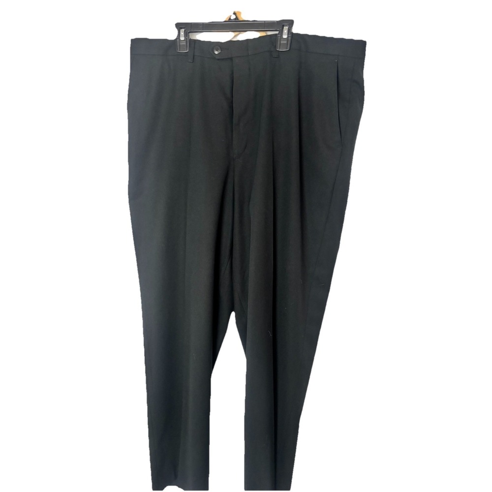 Claiborne Men's 38x31 Black Dress Pants Trousers Flat Front Office Poly‎ Blend